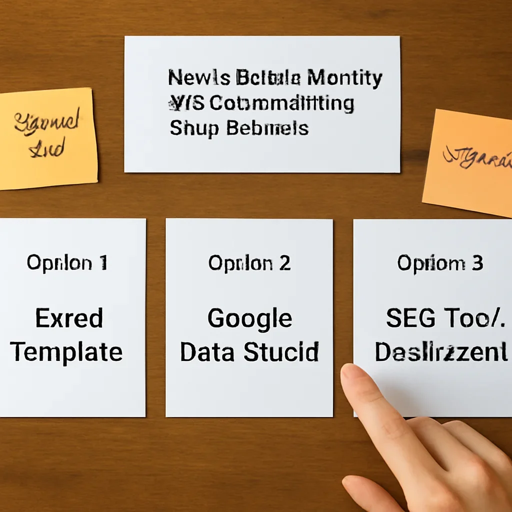 Decision framework used to evaluate how to build a monthly seo scorecard for a small business