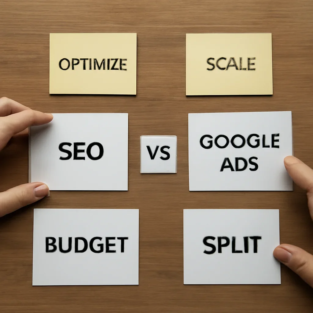 Decision framework used to evaluate how chicago businesses should split seo and google ads budgets