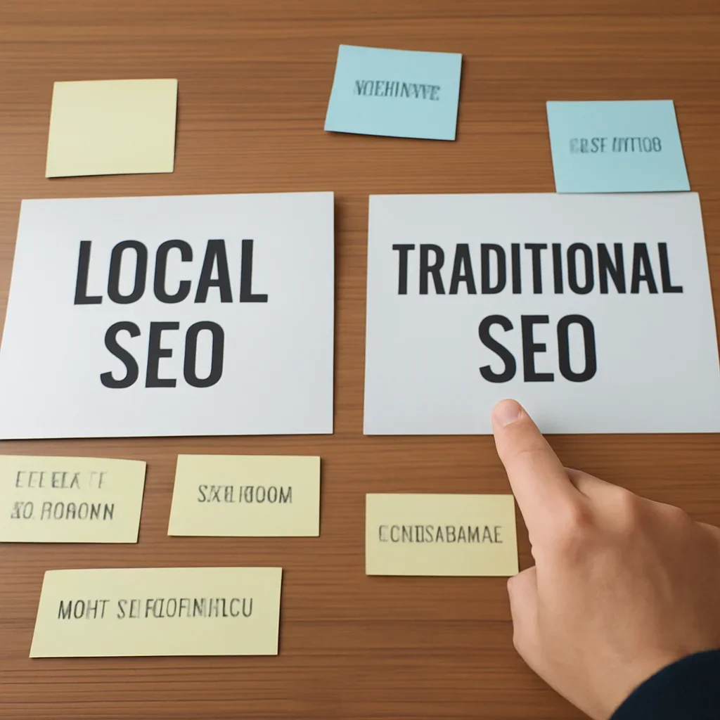Decision framework used to evaluate local seo vs traditional seo