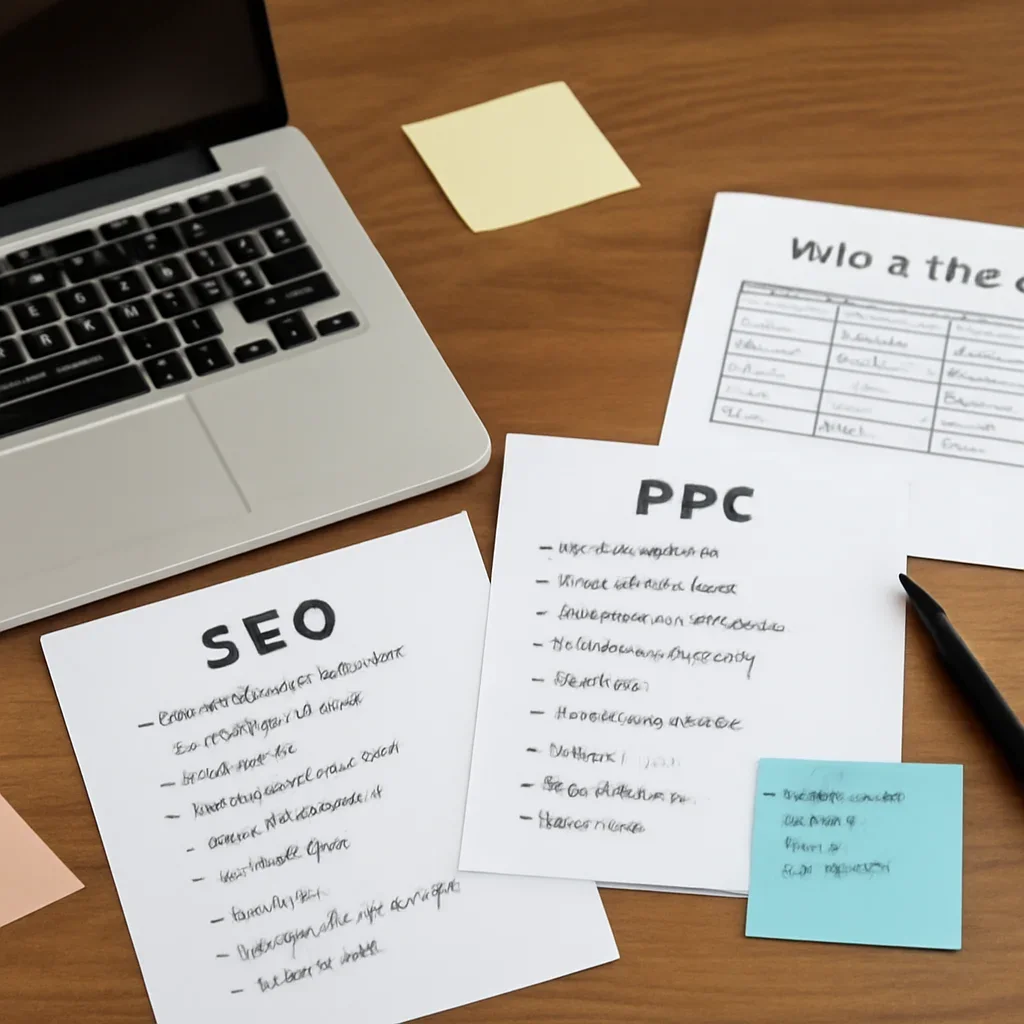 Editorial research and notes for seo vs ppc