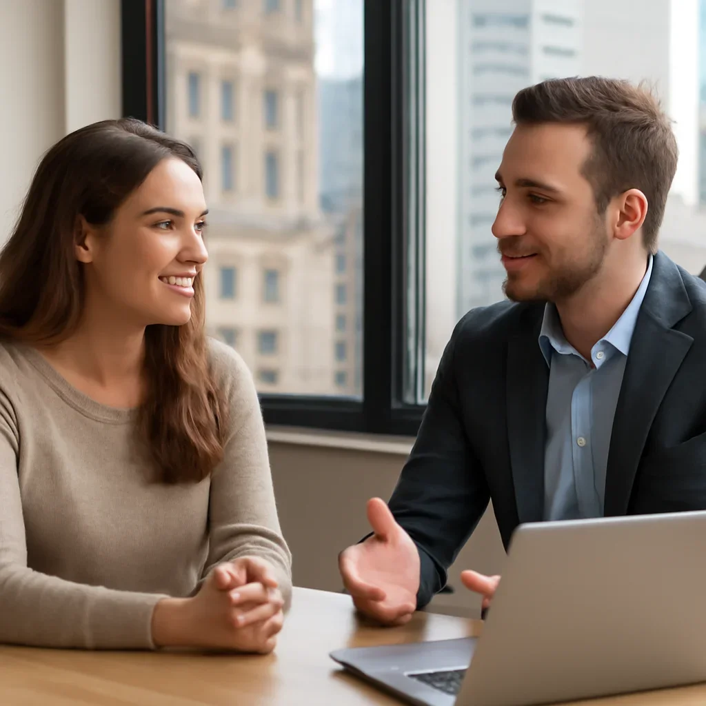 Business owner discussing next steps for contact chicagoseo.us