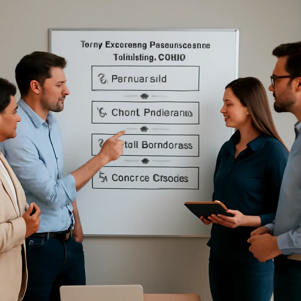 Team reviewing the implementation process for accounting firm seo