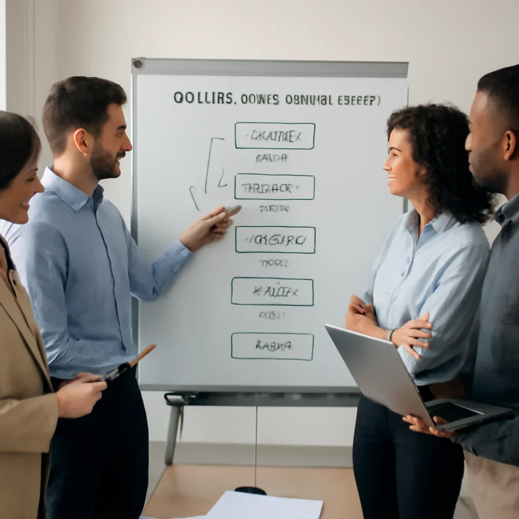 Team reviewing the implementation process for b2b seo