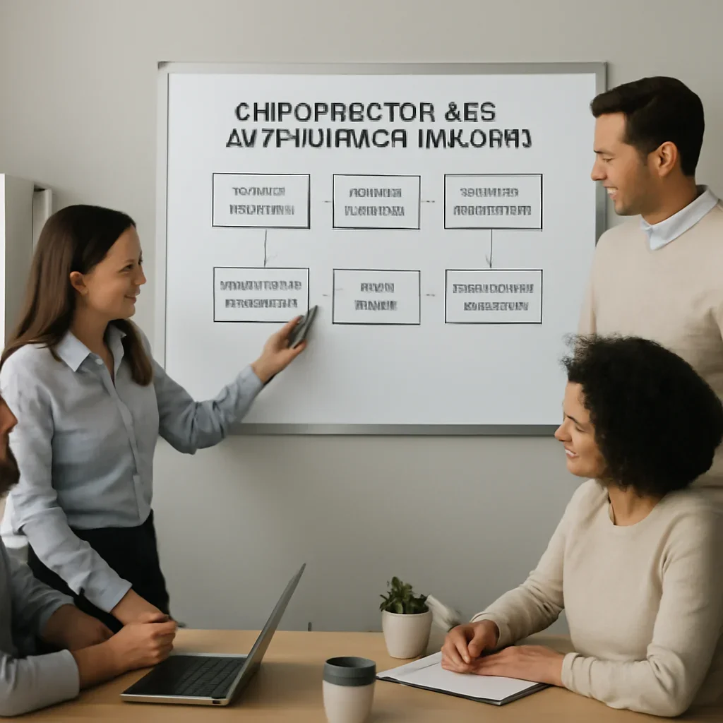 Team reviewing the implementation process for chiropractor seo