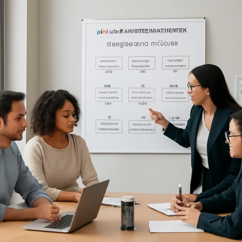 Team reviewing the implementation process for google search console