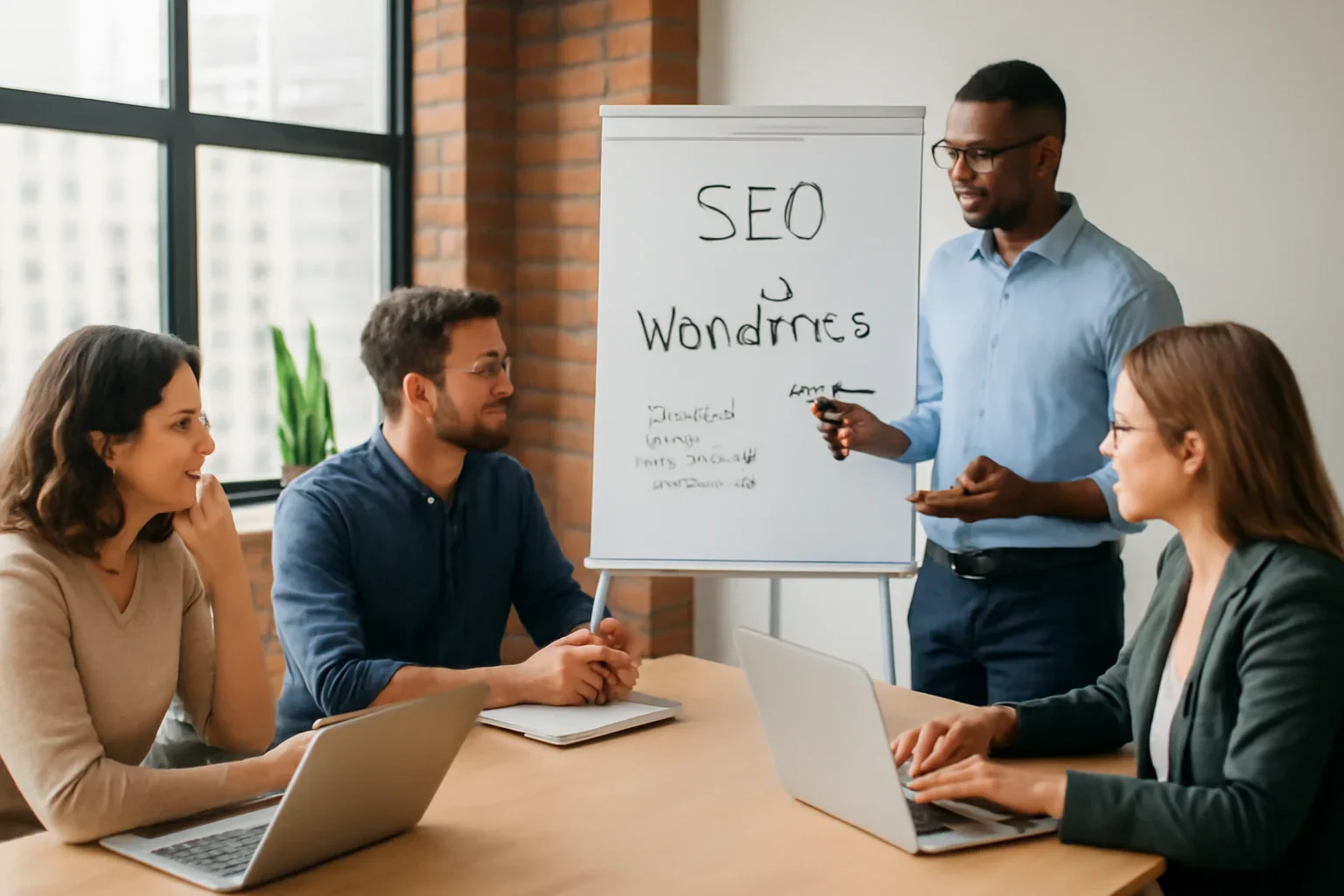 WordPress SEO planning session for a Chicago business