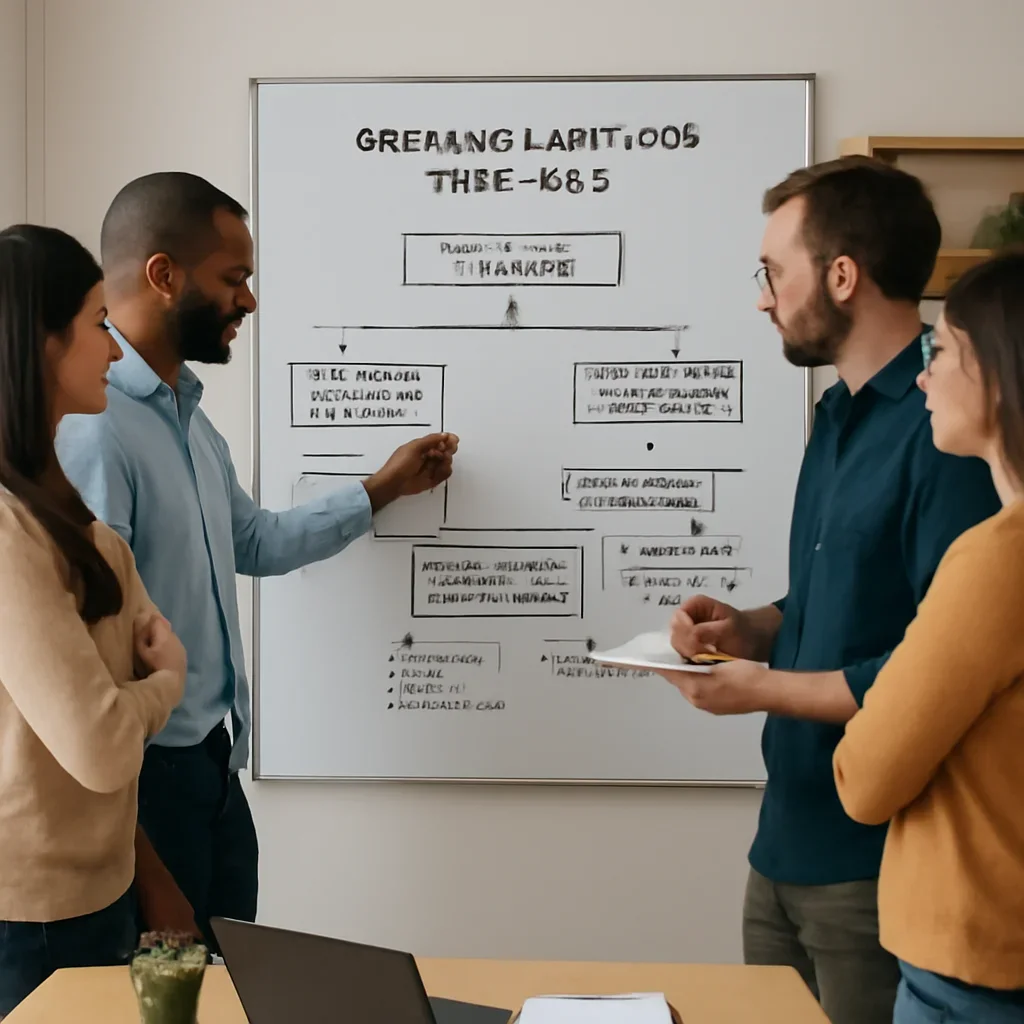 Team reviewing the implementation process for chicago lawn seo services