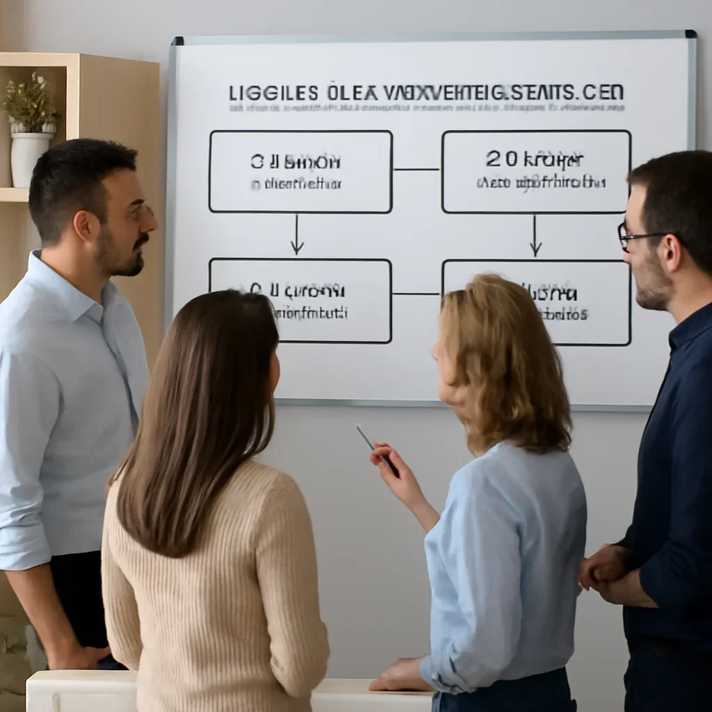 Team reviewing the implementation process for douglas seo services