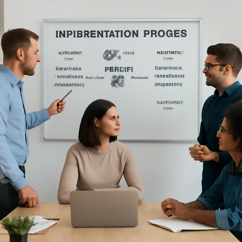 Team reviewing the implementation process for dunning seo services