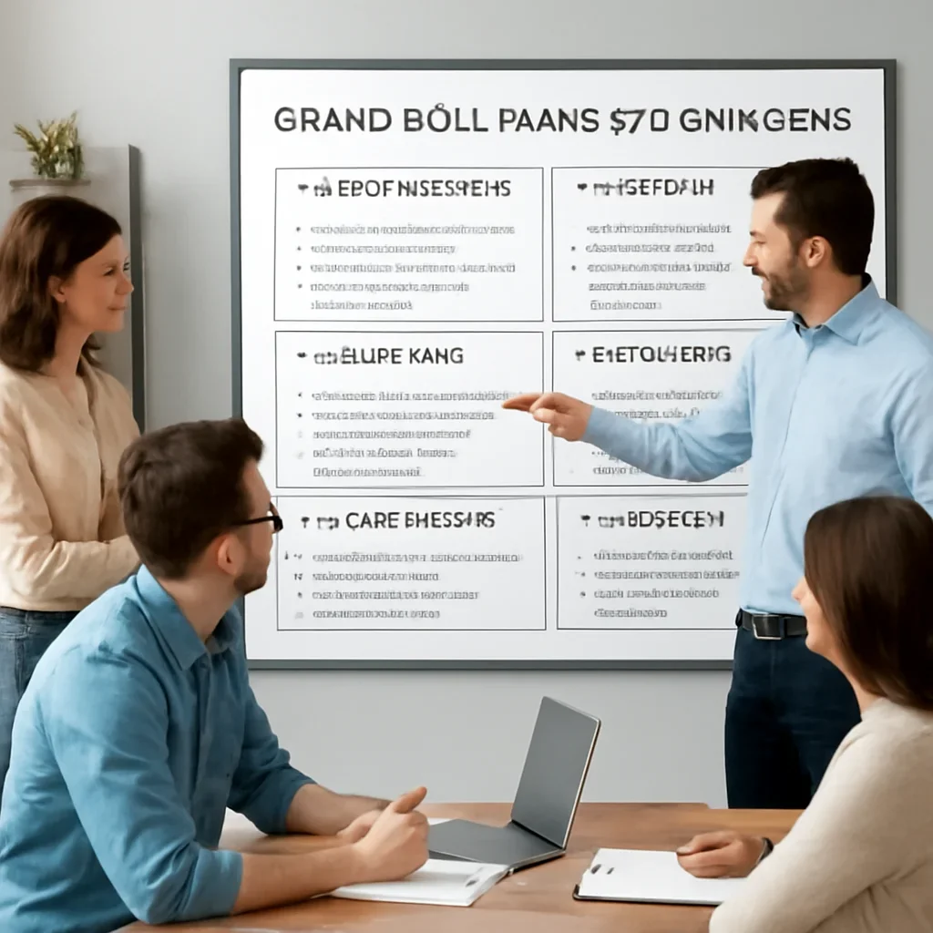 Team reviewing the implementation process for grand boulevard seo services