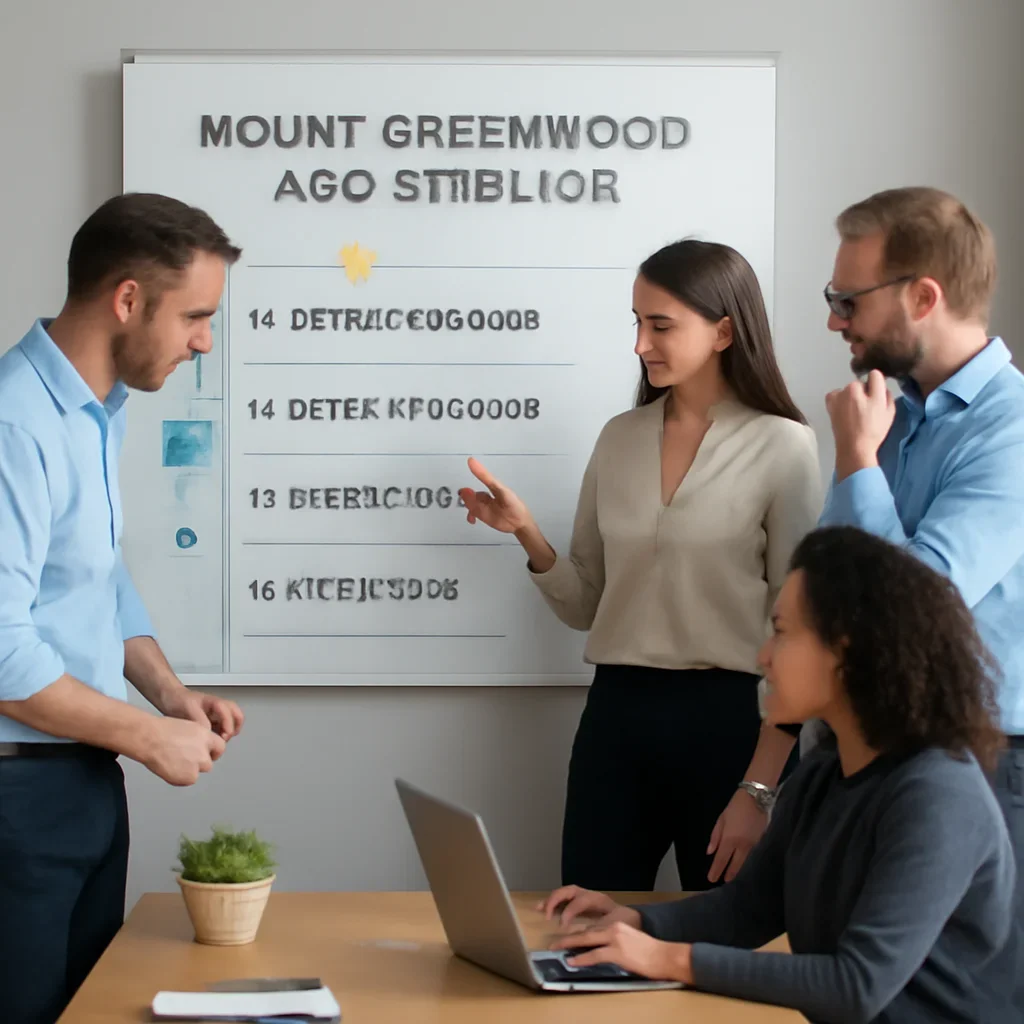 Team reviewing the implementation process for mount greenwood seo services