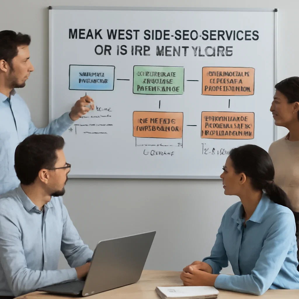 Team reviewing the implementation process for near west side seo services