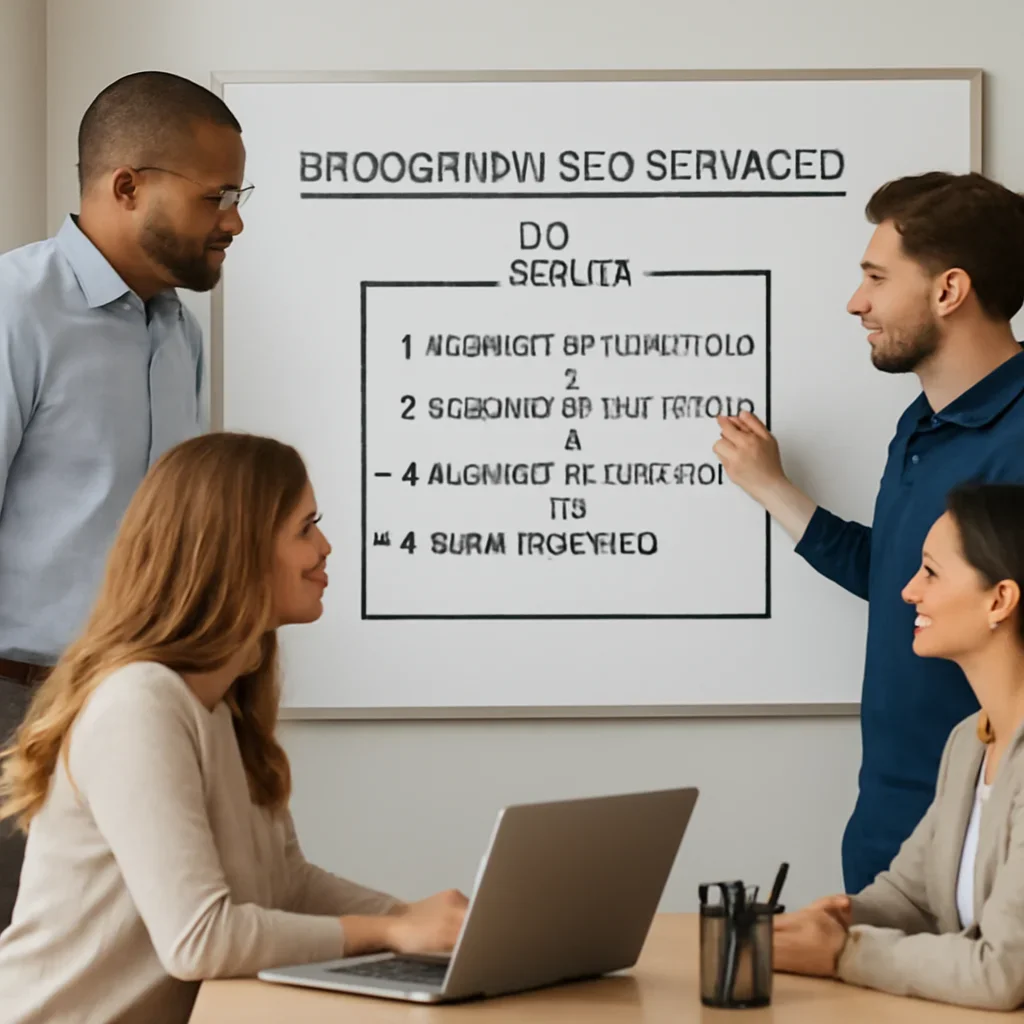 Team reviewing the implementation process for bridgeview seo services