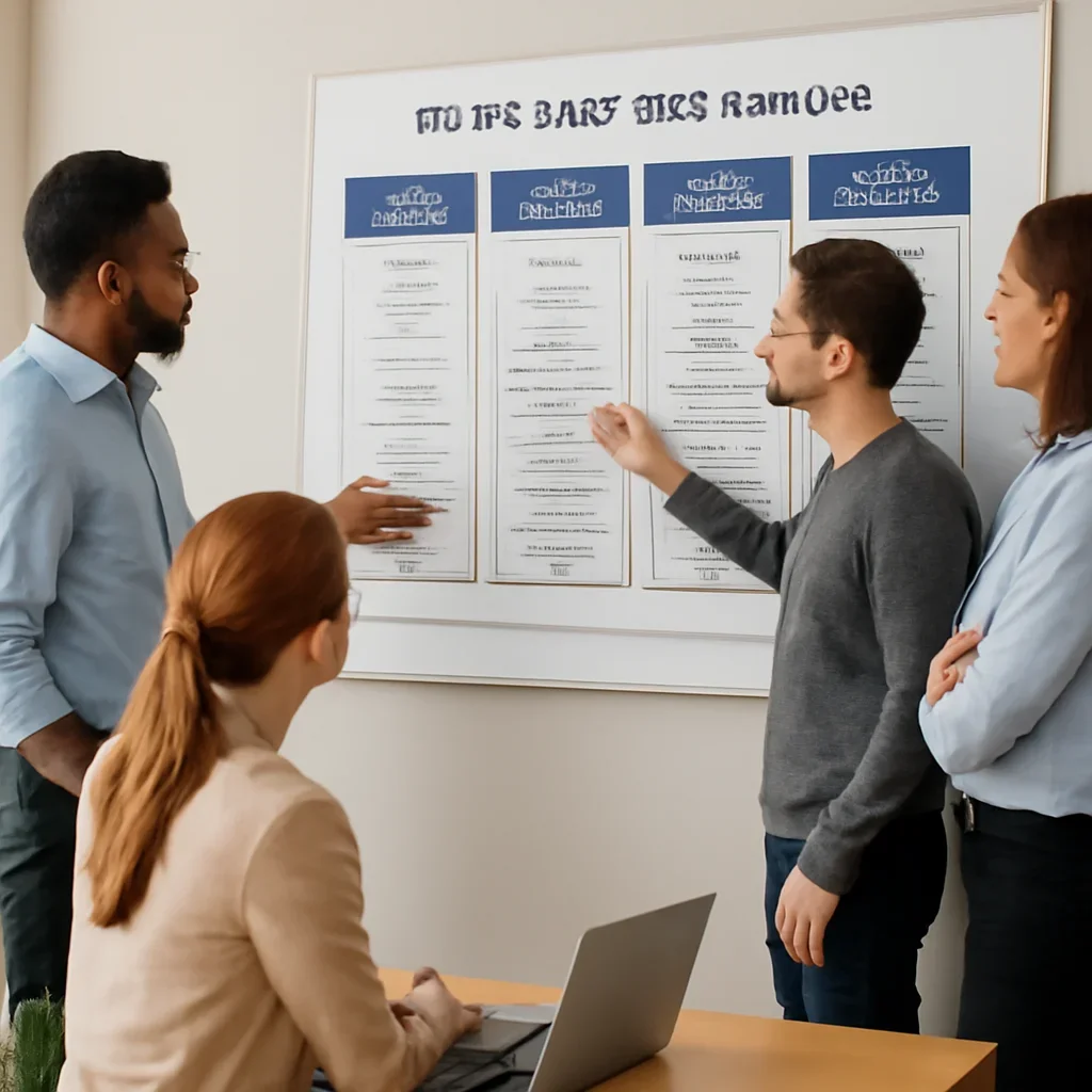 Team reviewing the implementation process for des plaines seo services