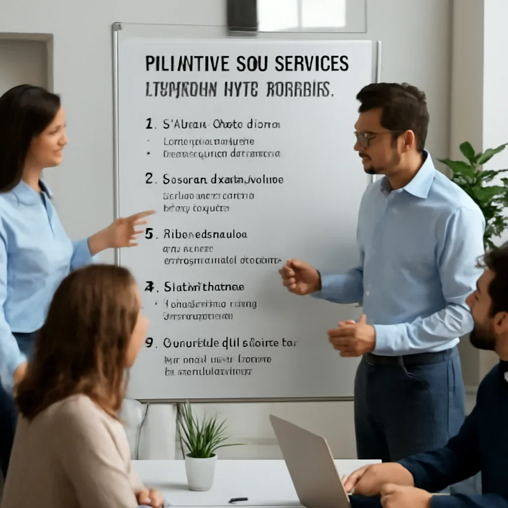 Team reviewing the implementation process for palatine seo services