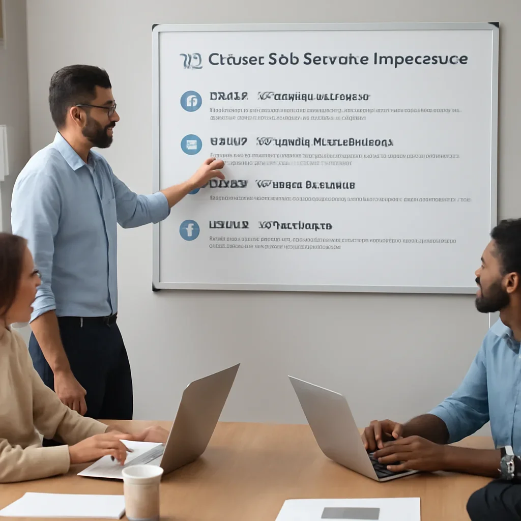 Team reviewing the implementation process for st. charles seo services