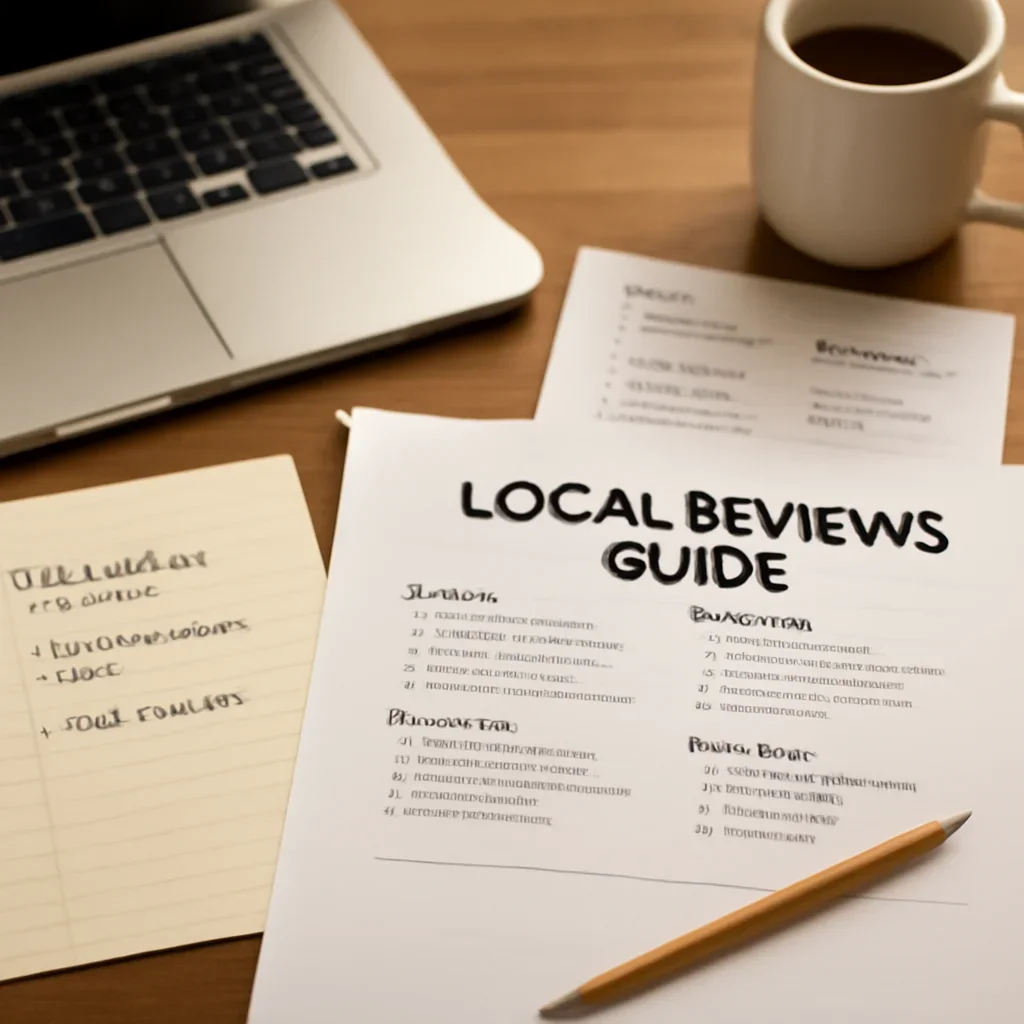 Editorial research and notes for local reviews guide
