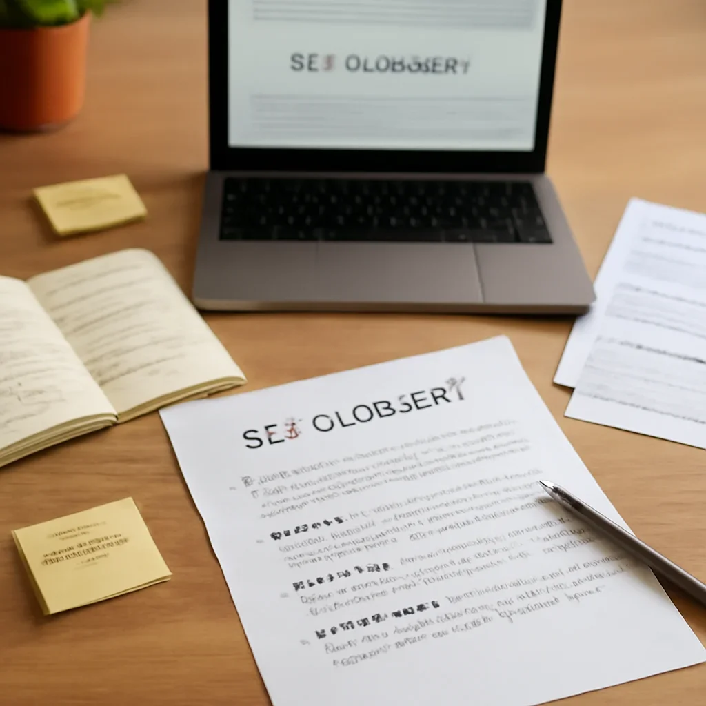 Editorial research and notes for seo glossary