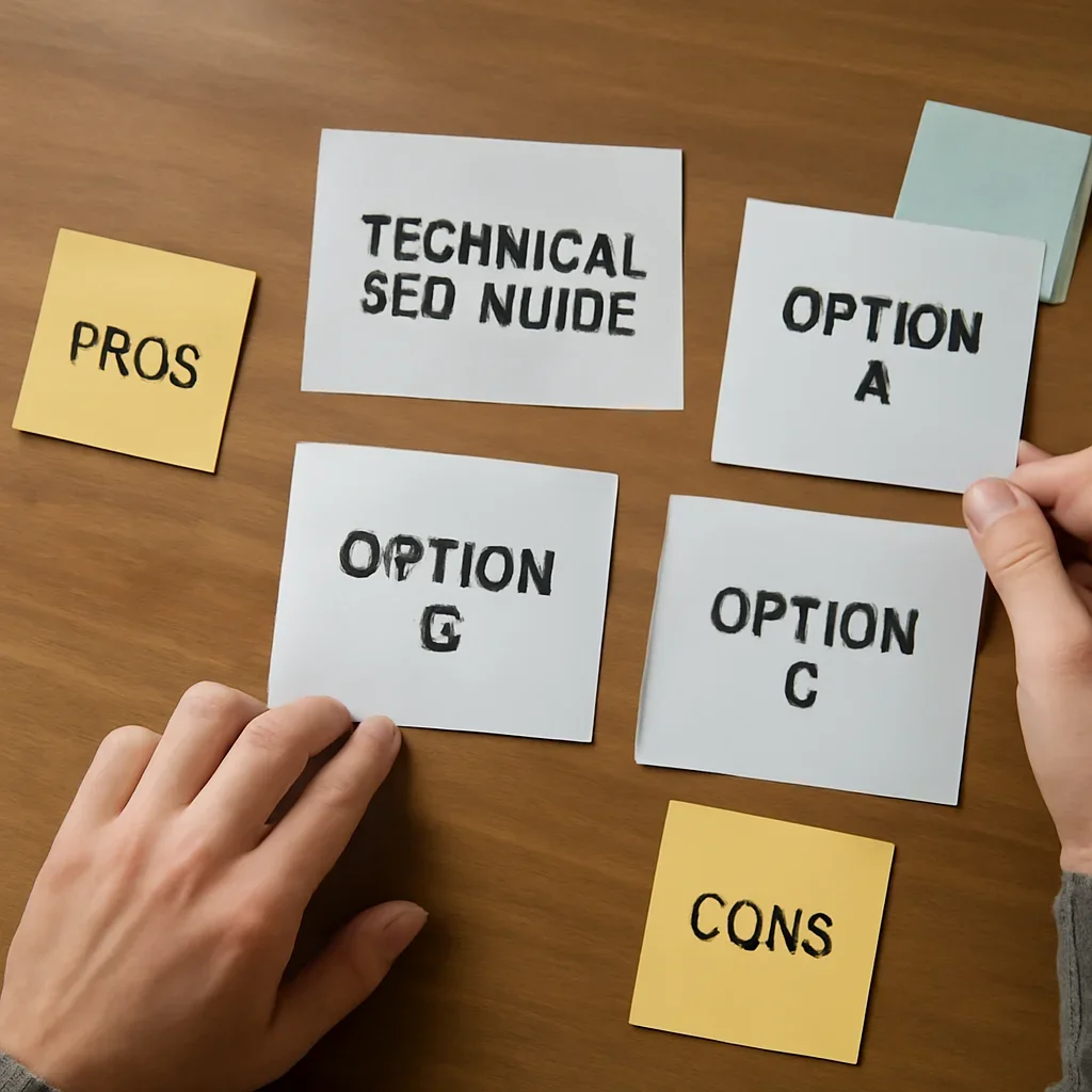 Decision framework used to evaluate technical seo guide