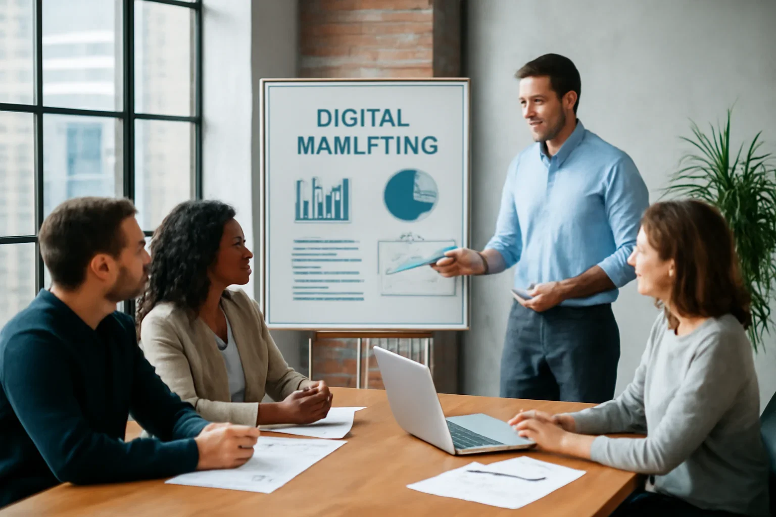Digital Marketing planning session for a Chicago business