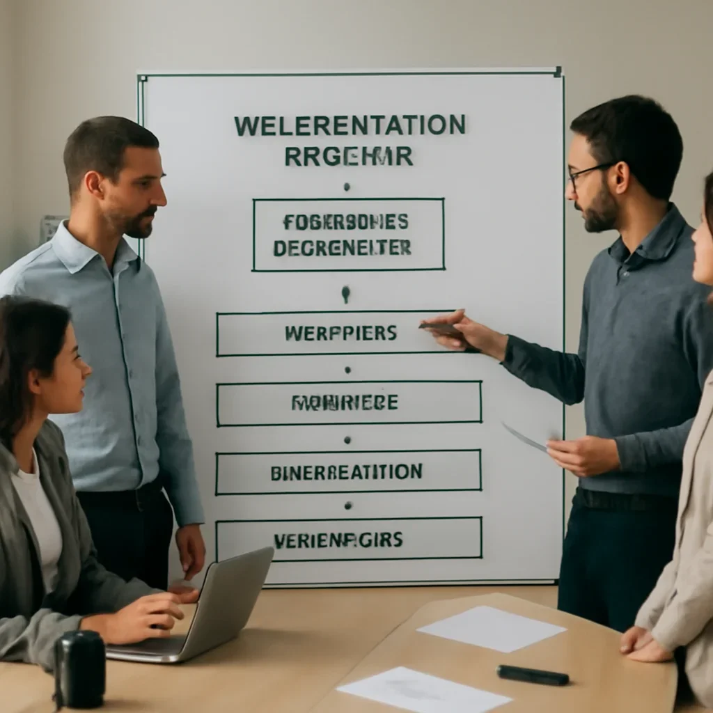 Team reviewing the implementation process for reputation management