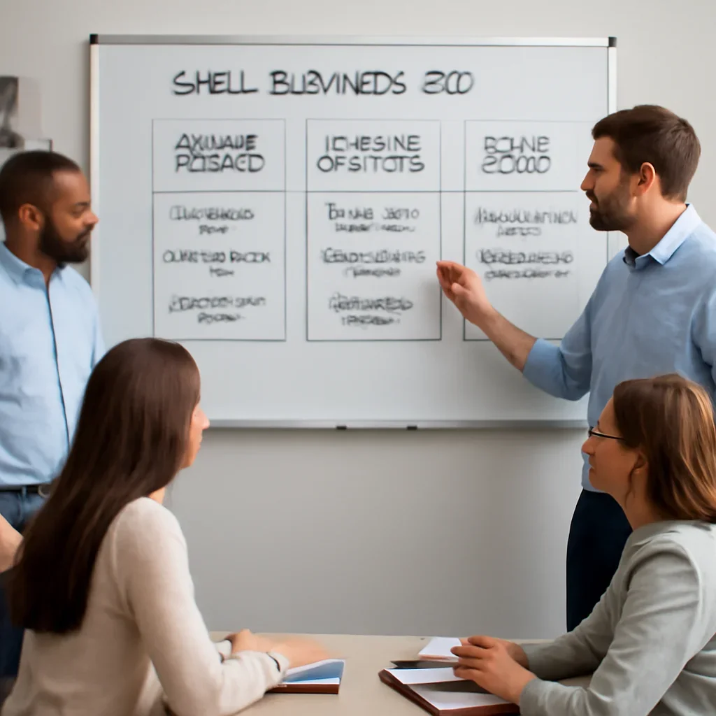 Team reviewing the implementation process for small business seo